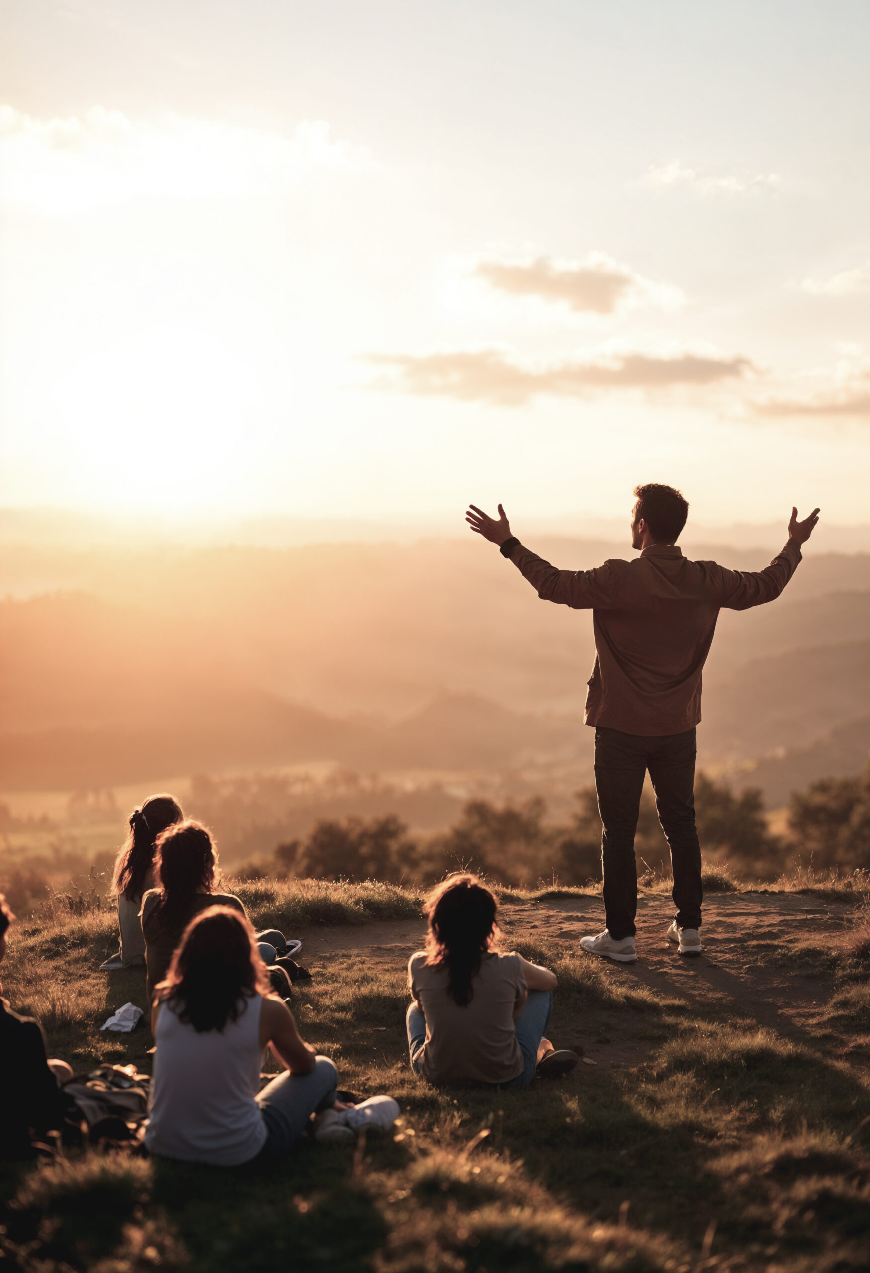 inspirational sunset gathering